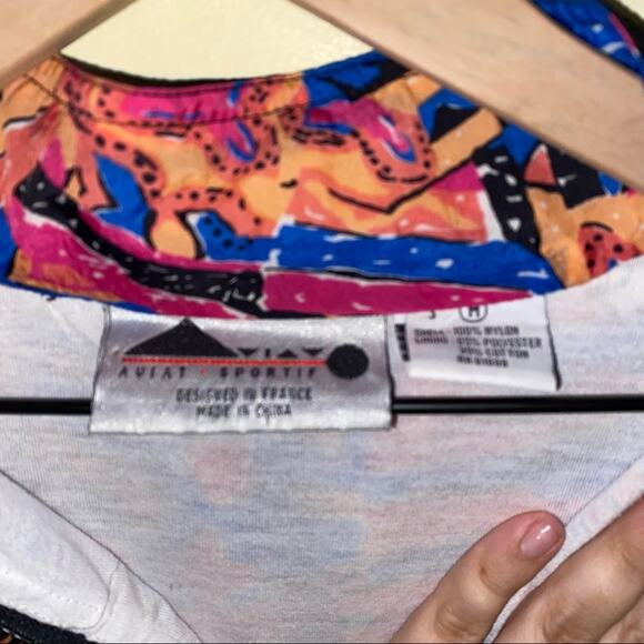 VNTG AVIAT SPORT MOTIF 80s polyester jacket M - Picture 4 of 4